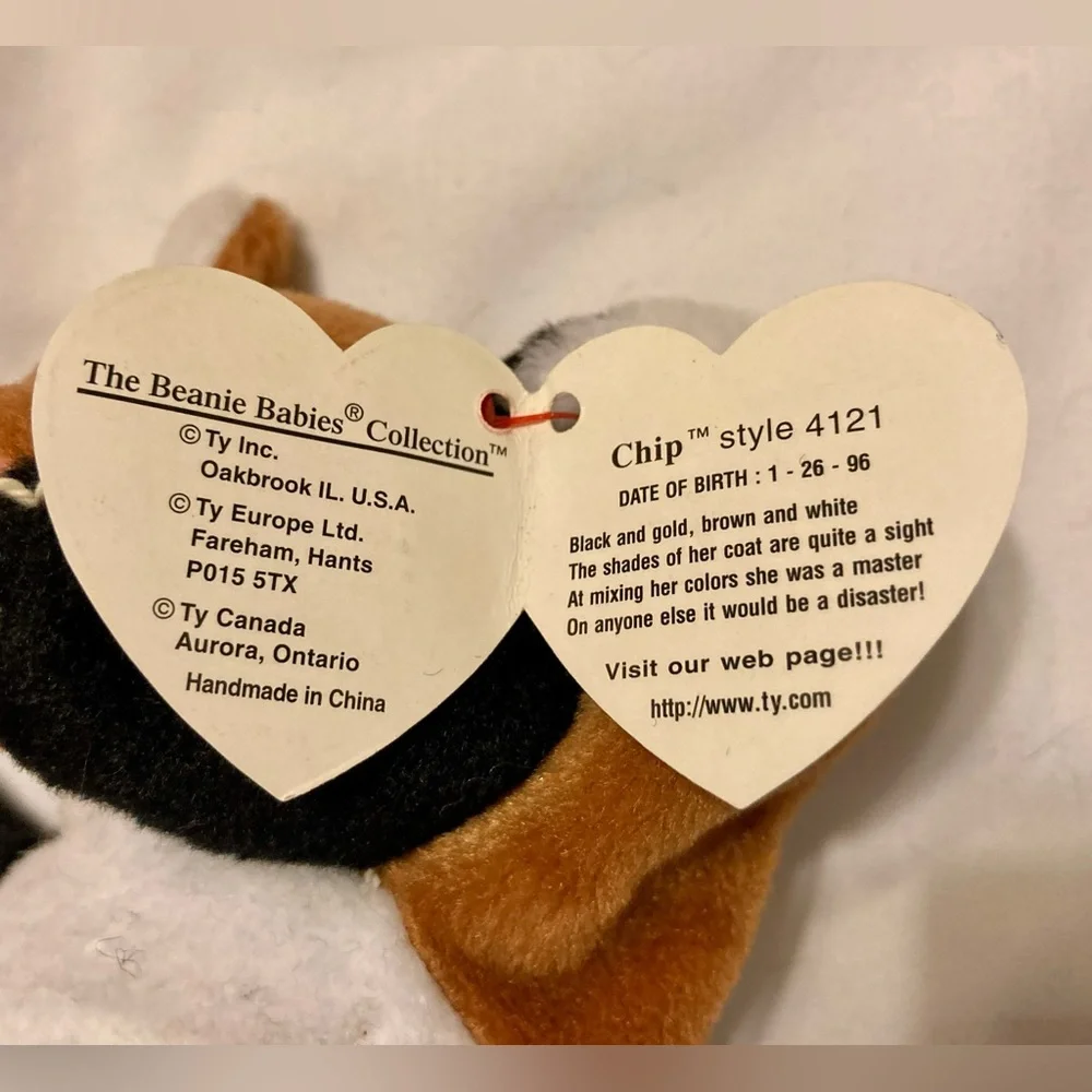 Ty “Chip” buddy & beanie Calico cat set
